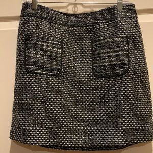 New LOFT Black/Gray Tweed Skirt Size 8P